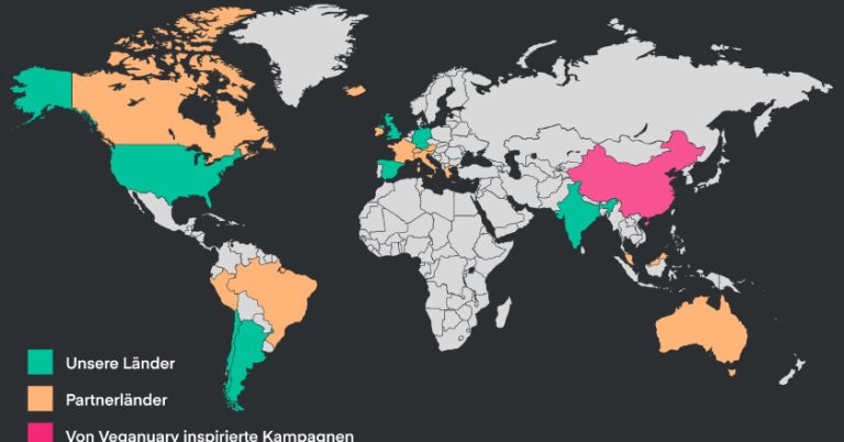 Veganuary Weltkarte